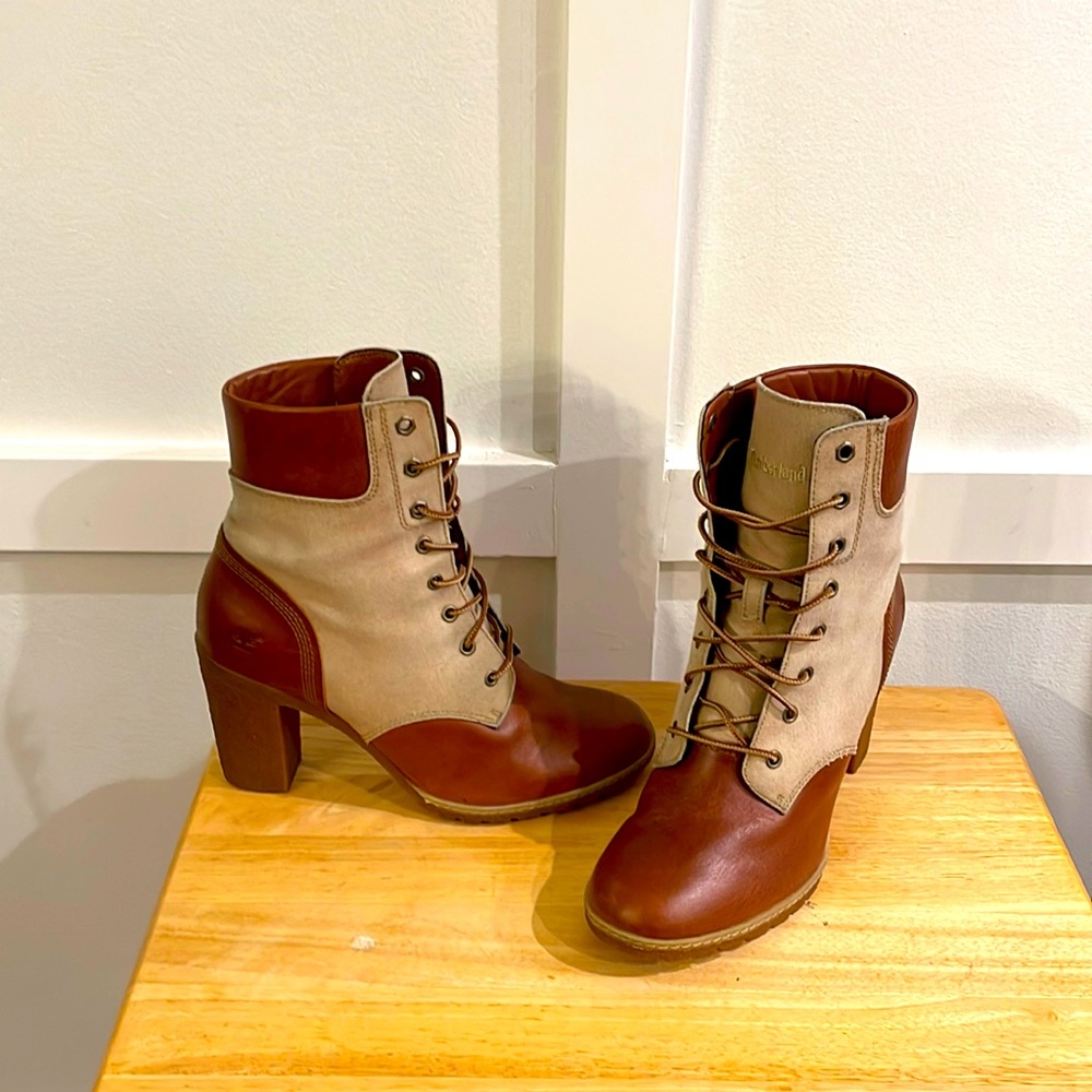Preloved Timberland Leather & Canvas Boots Size 9